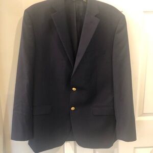 Lauren Ralph Lauren Navy Blue Blazer 40R Gold Buttons 100% Wool Sport Coat